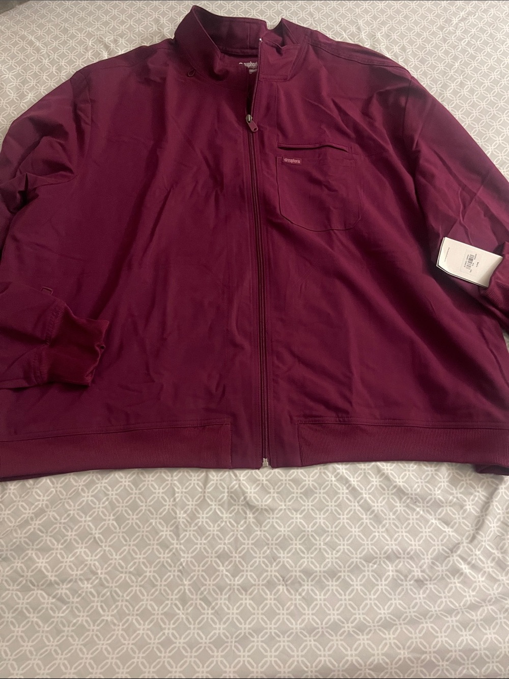 Cherokee Men's Burgundy Full-Zip Windbreaker Jacket